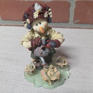 Sold!!Boyds Bears Snowman with Watering Can - Red, Green, Cream